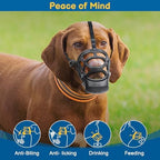 Barkless humane muzzle for large dog breeds