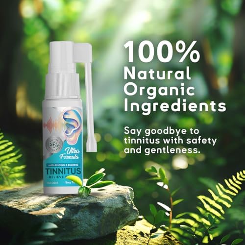 Le Touch Tinnitus Relief Spray packaging displaying natural relief features.