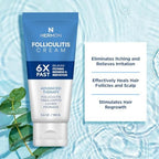 Hermon treatment system application on affected skin and hair follicles for redness relief