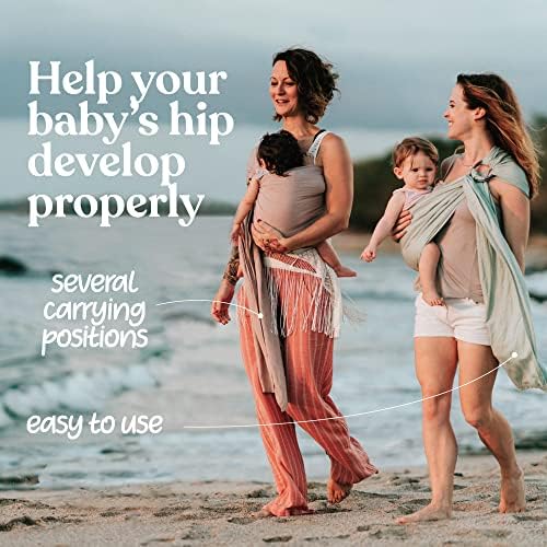 Mother using Nalakai ring sling baby carrier for front carrying