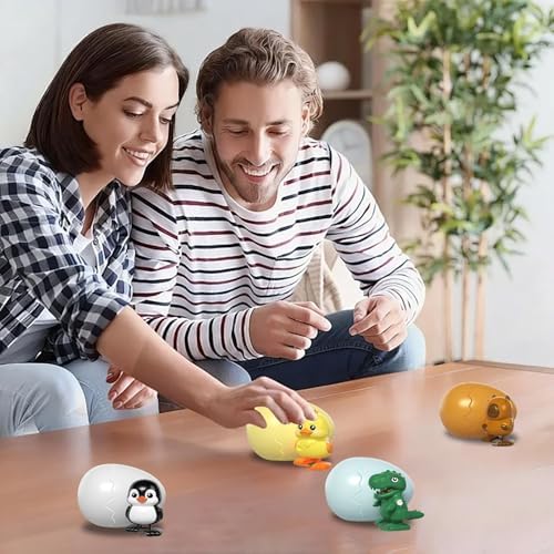 Close up of the durable child safe ABS plastic animal toys including a dinosaur and penguin.