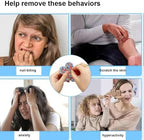 Portable dermatillomania fidget toy pack showing textured silicone surfaces used for treating body focused repetitive behaviors.