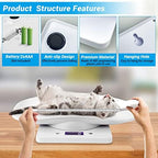 Durable white ABS plastic small animal scale base close up view