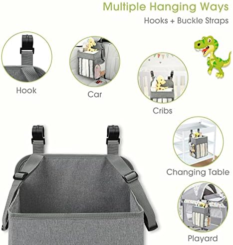 Maliton diaper organizer side mesh pockets for baby essentials