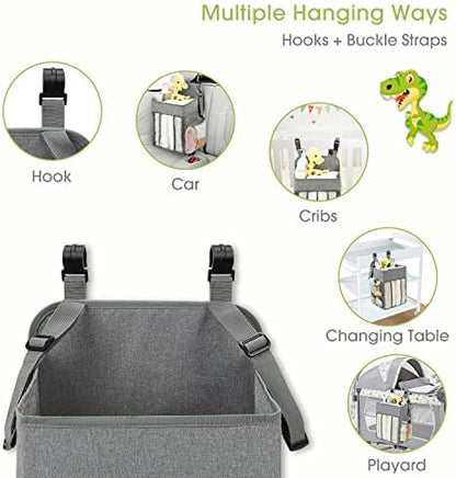 Maliton diaper organizer side mesh pockets for baby essentials