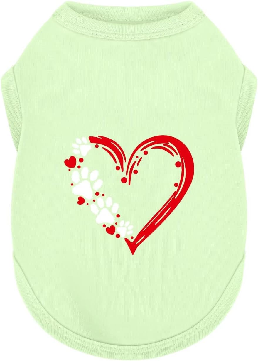 Discover Cozy Sleeveless Canine Wear: Soft, Lightweight, and Breathable Cotton Dog Shirt Featuring Heart and Paw Graphics. Vest Tank Top is Ideal for Small, Medium, and Large Breeds Yellow M - Image 12