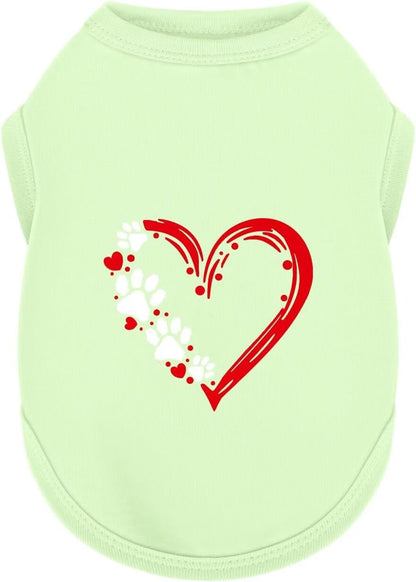 Discover Cozy Sleeveless Canine Wear: Soft, Lightweight, and Breathable Cotton Dog Shirt Featuring Heart and Paw Graphics. Vest Tank Top is Ideal for Small, Medium, and Large Breeds Yellow M - Image 12