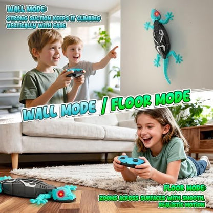 Back view of the rechargeable Hamino wall crawler gecko toy