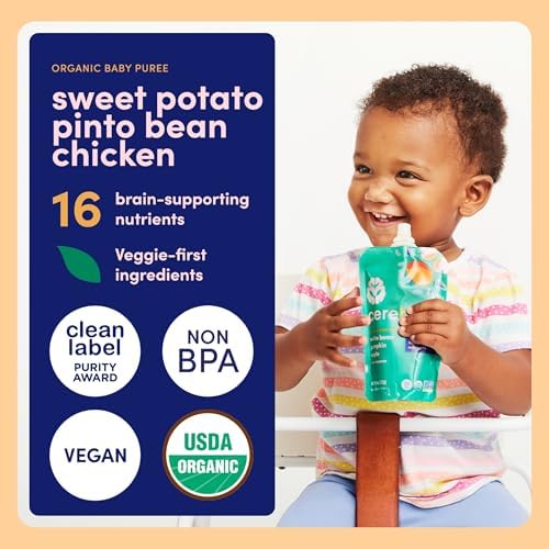 Back of Cerebelly baby food pouch showing 16 nutrients list.