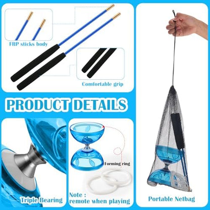 Side profile of Simgoing blue Chinese Yoyo Diabolo