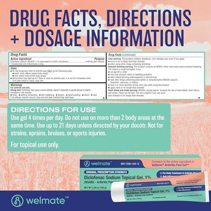 Close up of the dosing guide and cap on the WELMATE diclofenac sodium joint mobility cream tube