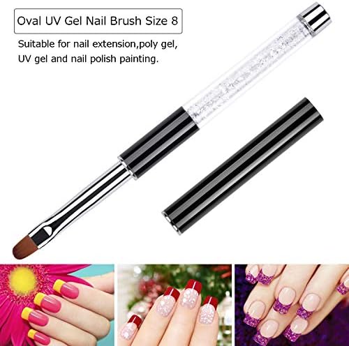 Ycyan UV gel nail brush set with protective black caps