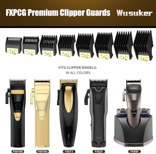 Side profile of the professional clipper attachment combs highlighting the smooth rounded teeth profile