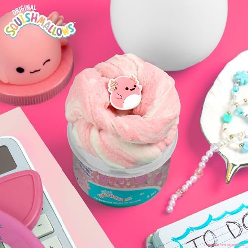 Exclusive rubber Archie charm and holographic teal glitter add-ins mixed in slime