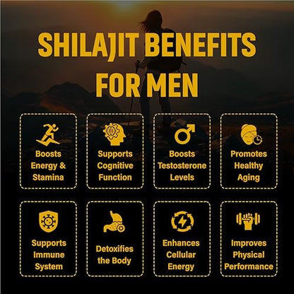 shilajit capsules displaying 10000 mg supplements equivalent strength and 85 minerals