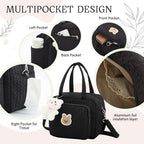 Lushandy baby nappy bag featuring the included silicone pacifier holder case