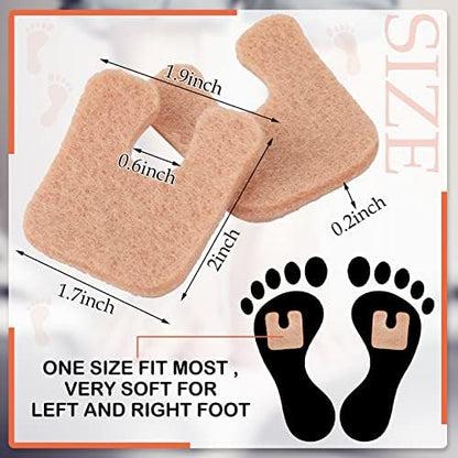 Close up of 1/4 inch thick metatarsal corn pads showing adhesive backing.