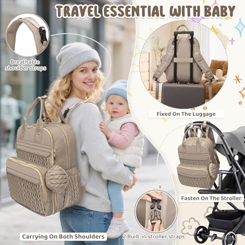 CandyHome diaper bag showing side pockets and USB port
