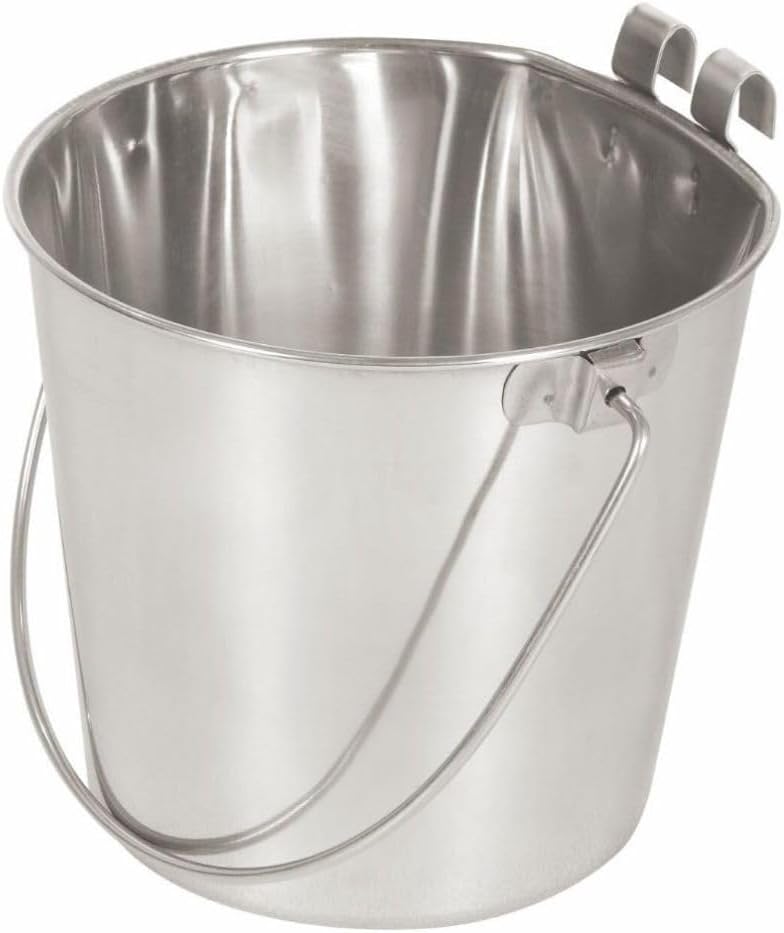 Advance Pet Products 2 Quart Heavy Duty Stainless Steel Flat Side Bucket | Durable Food & Water Pail for Dogs, Cats, Kennels, Cages and Critter Crates | Multi-Purpose Bucket - Image 13