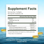 Close up of supplement facts label on Noor Vitamins fish oil bottle
