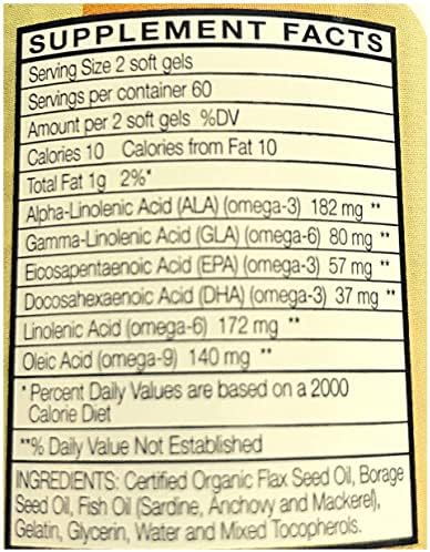 HealthyWise organic flaxseed and fish oil softgels premium imported health supplement lifestyle view