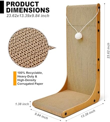 Markarbarka cat scratcher with built-in interactive fuzzy toy balls for play