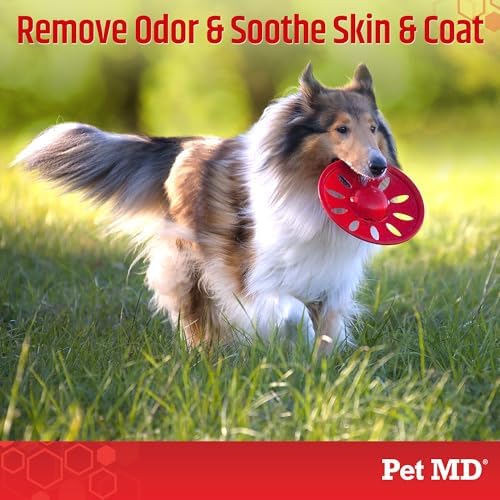 Pet MD antibacterial and antifungal shampoo bottle back label instructions