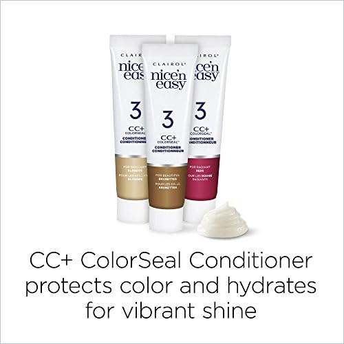 USA imported Clairol Nice n Easy lightest golden brown hair dye color chart displaying expected shade outcomes