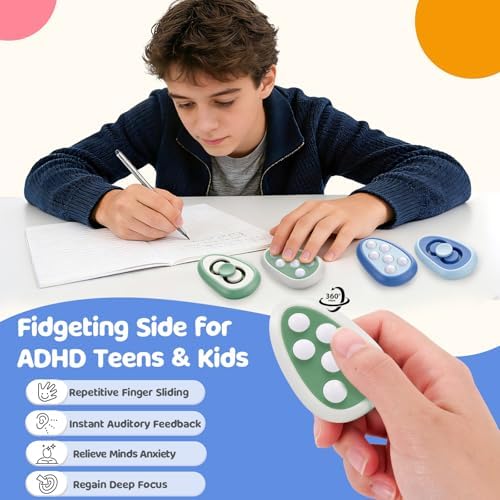 Side view of the Small Fish attention deficit hyperactivity disorder focus tool highlighting the dimpled textured silicone pad.