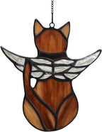 BOXCASA Cat Memorial Gifts for Loss of Cat, Gray Angel Cat Suncatcher with Iridescent Wings, Stained Glass Window Hanging, Pet Sympathy Gift for Women, Memorial Gift - Image 10
