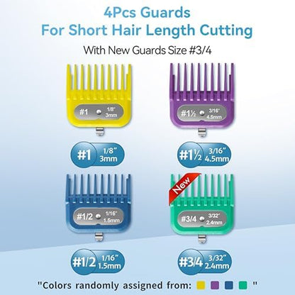 Close up view of the durable rounded teeth on the CLIPFIT premium hair clipper guards designed for smooth blending.