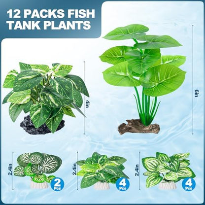 Thick weighted ceramic base of the CousDUoBe artificial fish tank plant keeping it anchored.