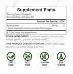 Deal Supplement astaxanthin 120 softgels supplement facts label