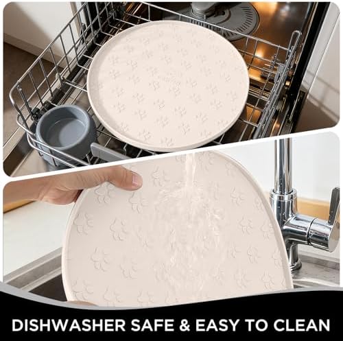 Comtim pet food mat easy cleaning under faucet