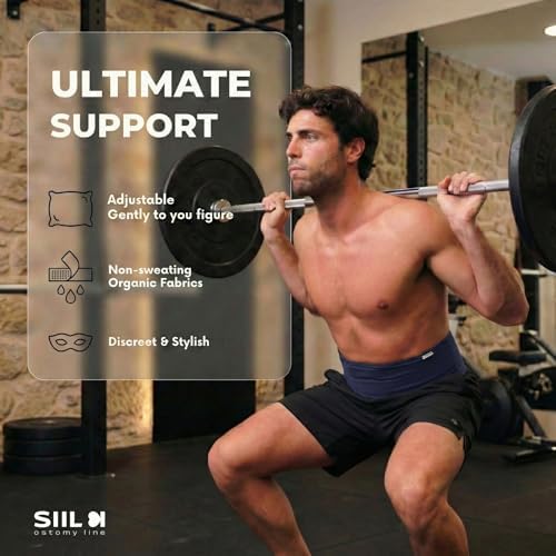 SIIL breathable elastic ileostomy support belt close up view of fabric