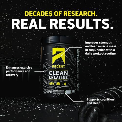 Ascent Clean Creatine Supplement nutritional facts panel