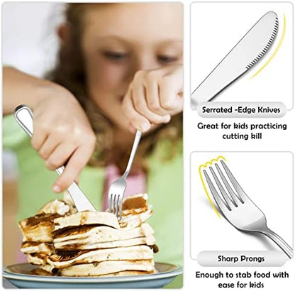 E-far toddler fork and spoon showing ergonomic handle design