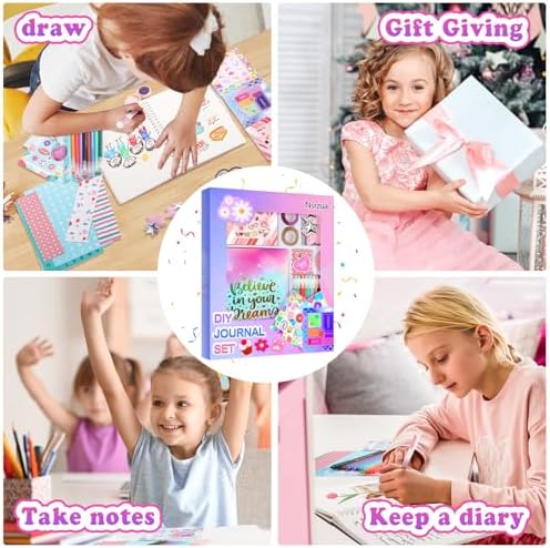 Components of the Nsrzua 123 piece journaling stationery set