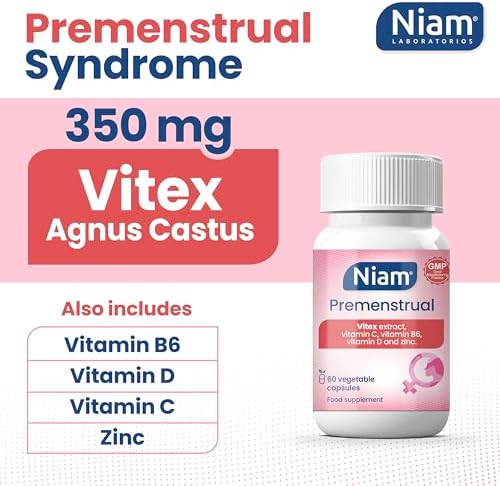 Top view of Niam Premenstrual Vitex cap and bottle design