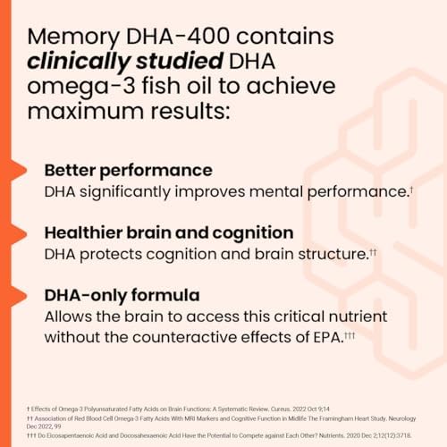 Side label of LifeSeasons NeuroQ Memory DHA 400 showing supplement facts and 400 milligrams docosahexaenoic acid dosage.