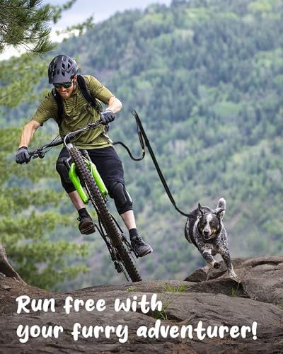 Adjustable length elastic bungee dog running leash for active medium and large dogs