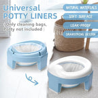 Leak-proof potty bags fit onto toddler portable potty chair