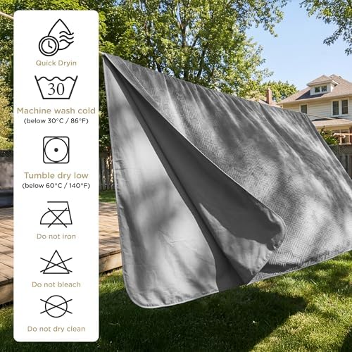 Bedsure washable pet blanket spread over a queen size bed for full protection.