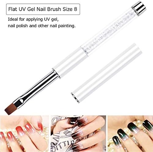 Flat and oval nail art brush heads for polygel application