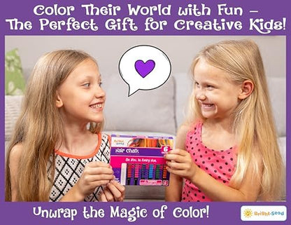 User applying colorful temporary chalk to hair streak