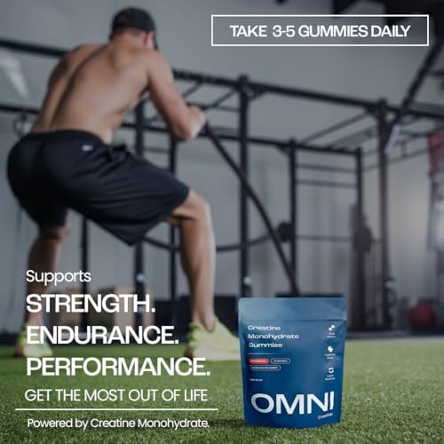 OMNI Creatine Monohydrate Gummies texture and shape showcase.