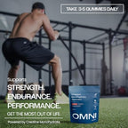 OMNI Creatine Monohydrate Gummies texture and shape showcase.