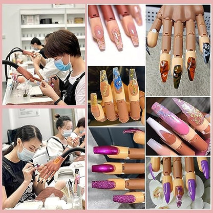 Close up of flexible mannequin hand for acrylic nail training