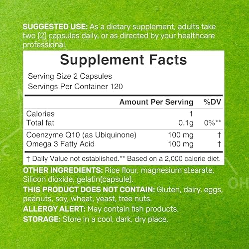 Deal Supplements bioavailable Coenzyme Q10 supplement supplement facts label showing ingredient details.