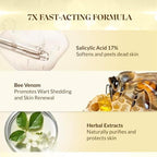 Fast acting wart remover liquid with cotton swab for precise use